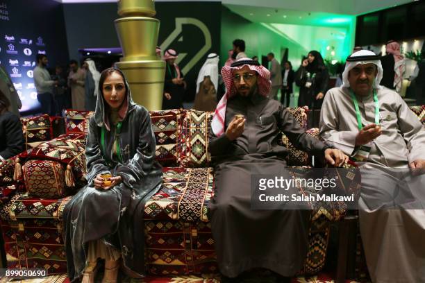 Saudi chess association board member Princess Lama Khalid Al Sudairi , and the association president, Mottaz Sulaiman are seen on the spot on day 3...