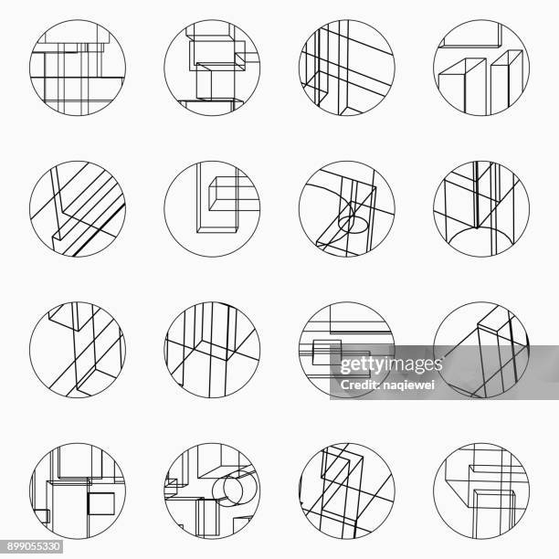 line style buttons collection - sacred geometry stock illustrations
