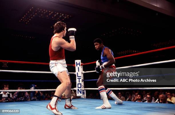 Igor Vysotsky, Greg Page boxing at 1976 U.S.A. - U.S.S.R. Amateur Heavyweight Championships.