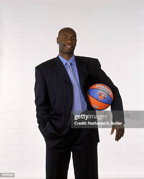 Point guard Frank Williams of the New York Knicks poses for a studio portrait before a press conference to discuss his future with the team at...