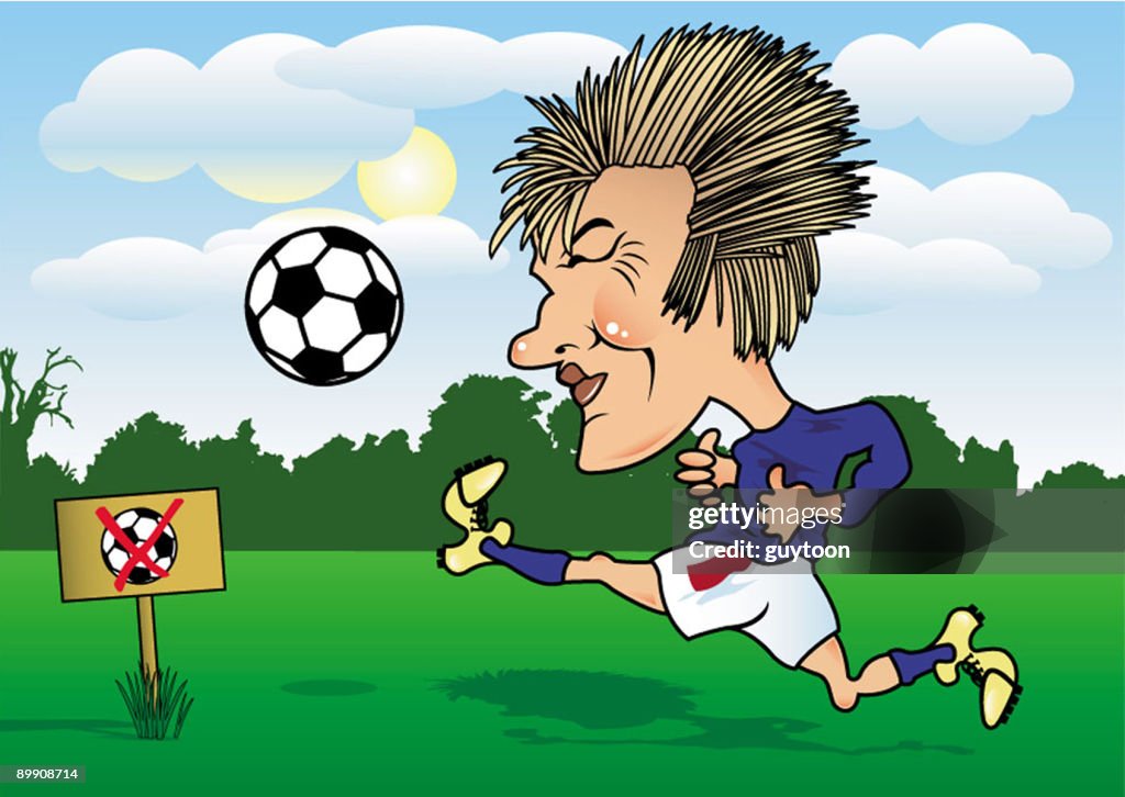 Football player in the park