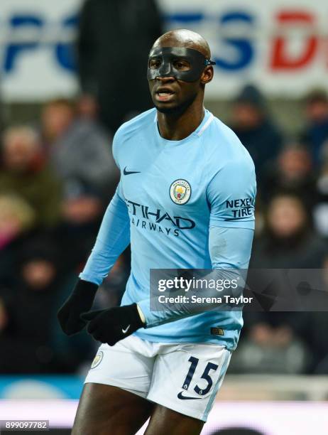 Eliaquim Mangala of Manchester City during the Premier League match between Newcastle United and Manchester City at St.James' Park on December 27 in...