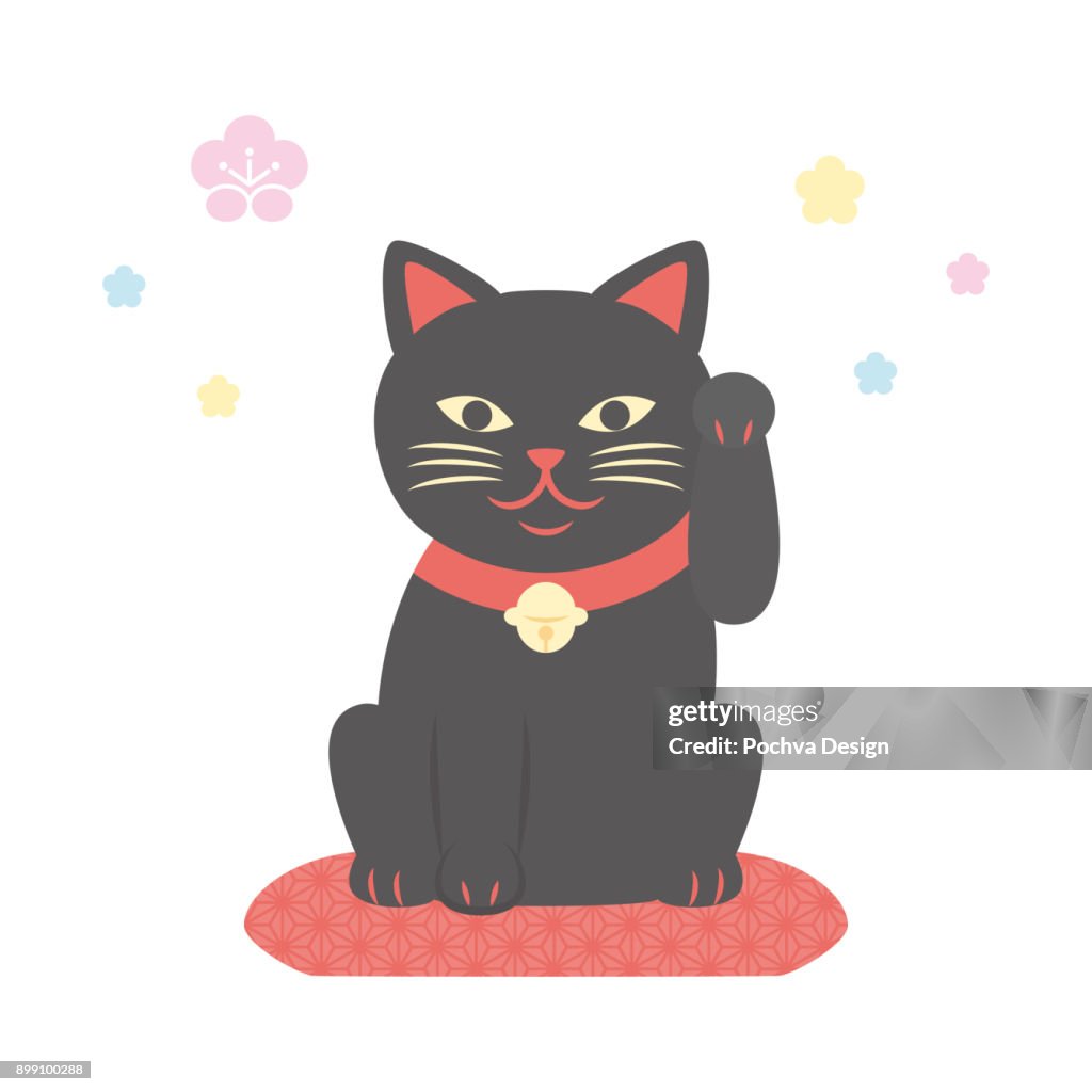 Illustrazione vettoriale giapponese di Maneki neko