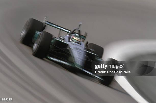 Paul Tracy drives his Team Kool Green Honda Lola during the Grand Prix of Chicago round 7 of the CART FedEx Championship Series on June 30, 2002 at...