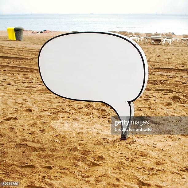 thoughts - sign buried in sand stock pictures, royalty-free photos & images
