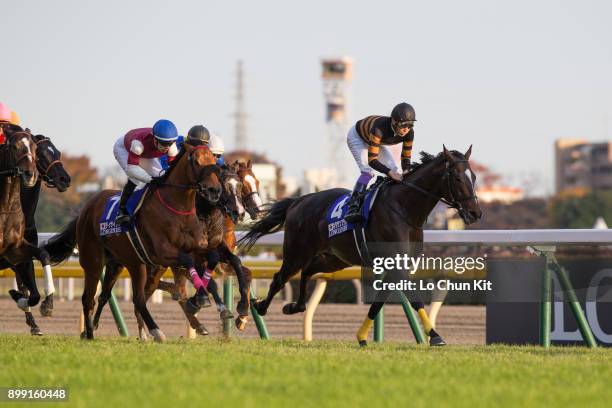 Jockey Yutaka Take riding Kitasan Black during the Japan Cup in association with Longines at Tokyo Racecourse on November 26, 2017 in Tokyo, Japan.