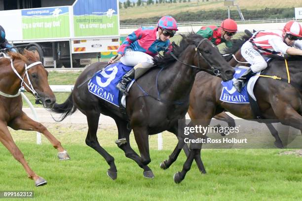 Quietly Angry ridden by Katelyn Mallyon wins the Zonzo Estate F&M Maiden Plate at Yarra Valley Racecourse on December 28, 2017 in Yarra Glen,...