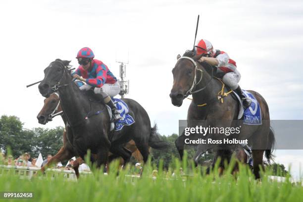 Quietly Angry ridden by Katelyn Mallyon wins the Zonzo Estate F&M Maiden Plate at Yarra Valley Racecourse on December 28, 2017 in Yarra Glen,...