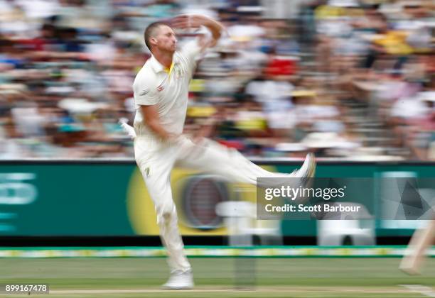 Jackson Bird of Australia bowls during day three of the Fourth Test Match in the 2017/18 Ashes series between Australia and England at Melbourne...