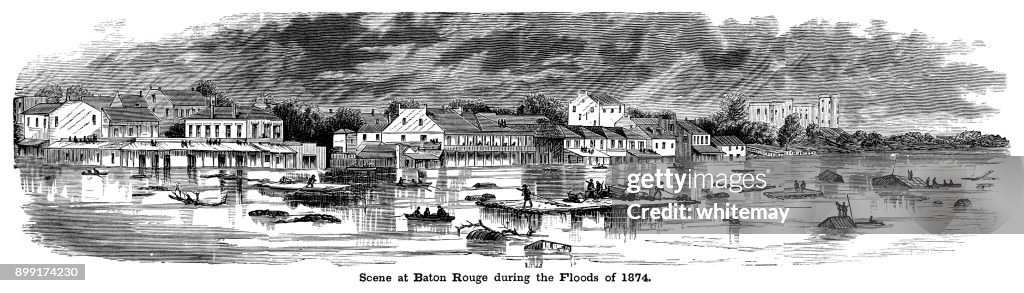 Scene at Baton Rouge, Louisiana, during the floods of 1874