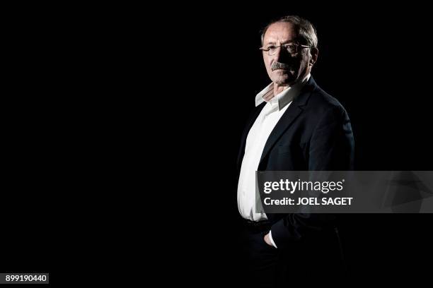 French Rugby Union national team coach Jacques Brunel poses during a photo session in Paris, on December 27, 2017. Guy Noves was sacked on December...