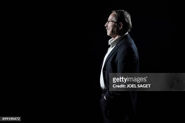French Rugby Union national team coach Jacques Brunel poses during a photo session in Paris, on December 27, 2017. Guy Noves was sacked on December...