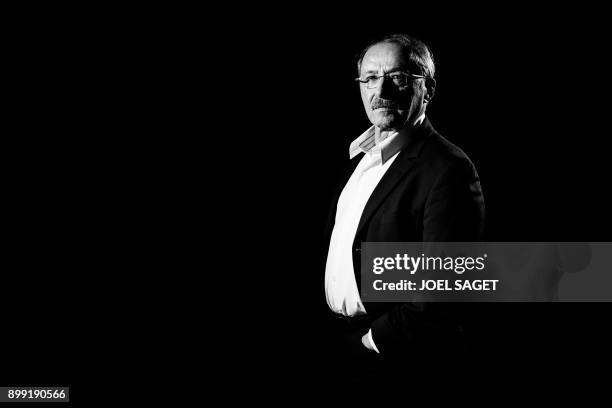 French Rugby Union national team coach Jacques Brunel poses during a photo session in Paris, on December 27, 2017. Guy Noves was sacked on December...