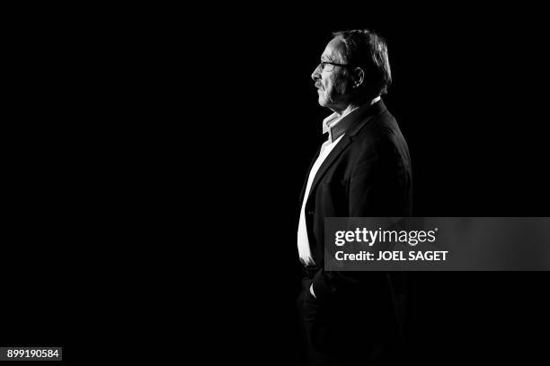 French Rugby Union national team coach Jacques Brunel poses during a photo session in Paris, on December 27, 2017. Guy Noves was sacked on December...