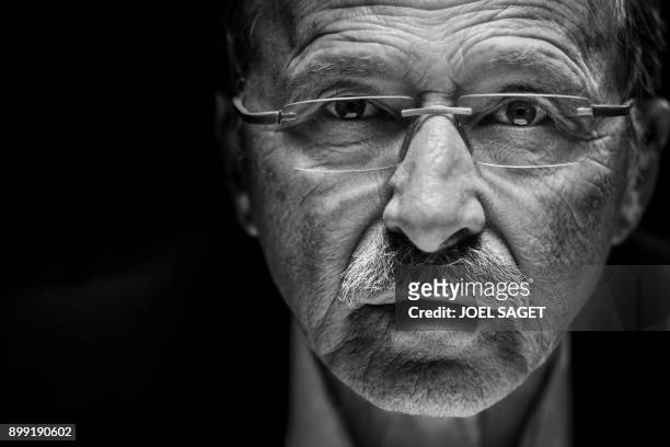 French Rugby Union national team coach Jacques Brunel poses during a photo session in Paris, on December 27, 2017. Guy Noves was sacked on December...