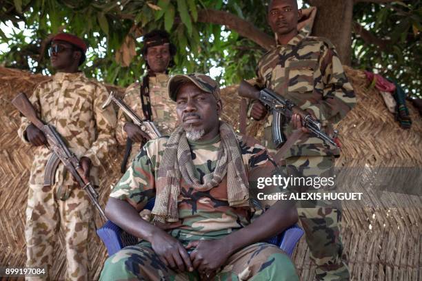 The self-proclaimed General Ahamat Bahar, ex-Seleka, ex-FPRC , ex-MPC co-founder, and now leader of the armed group MNLC, poses for photographs in...