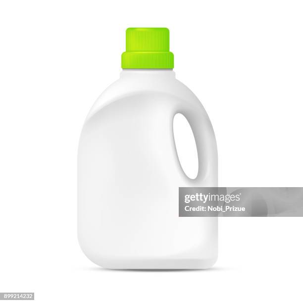 laundry detergent plastic bottle - fabric softener bottle stock illustrations