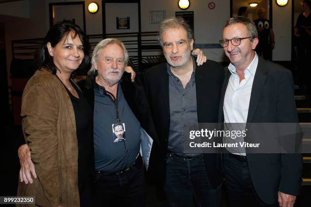 Valerie Expert, Claude Bouillon, Raphael Mezrahi and Jacques Expert attend "Laurent Gerra -Sans Moderation" Show at L'Olympia on December 26, 2017 in...