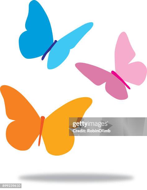 drei schmetterlinge - tierkörper stock-grafiken, -clipart, -cartoons und -symbole