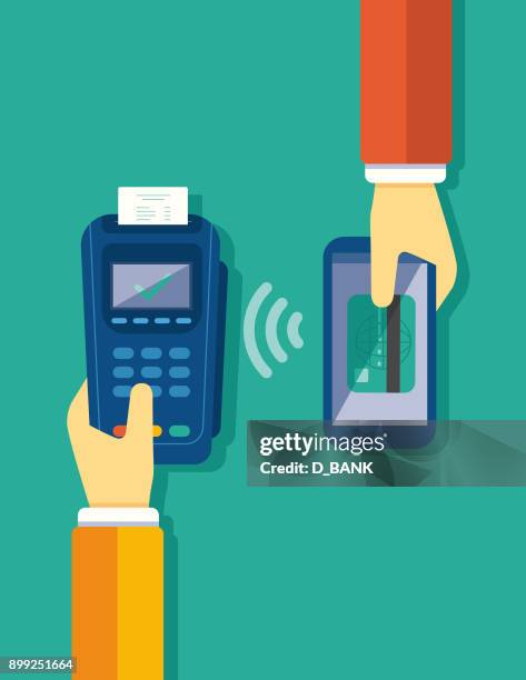contactless payment - using debit card stock illustrations
