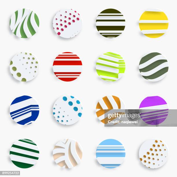 circle pattern buttons collection - playa ancon stock illustrations