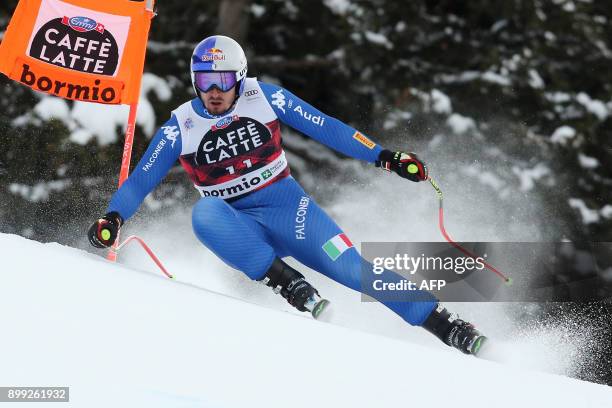Italy's Dominik Paris competes in the FIS Alpine World Cup Men Downhill in Bormio, Italian Alps on December 28, 2017. Dominik Paris won the race. /...