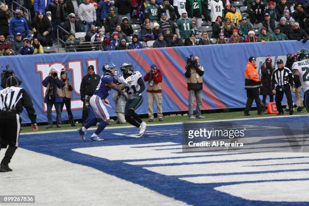 Cornerback Patrick Robinson of the Philadelphia Eagles in action against the New York Giants during the game at MetLife Stadium on December 17, 2017...