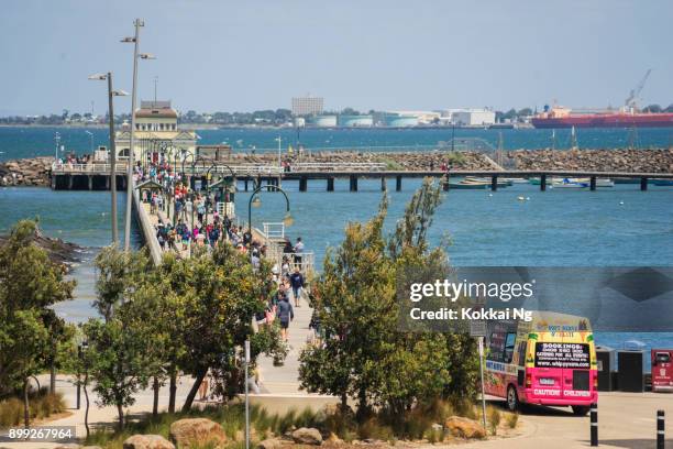 st kilda pier - port phillip bay stock pictures, royalty-free photos & images