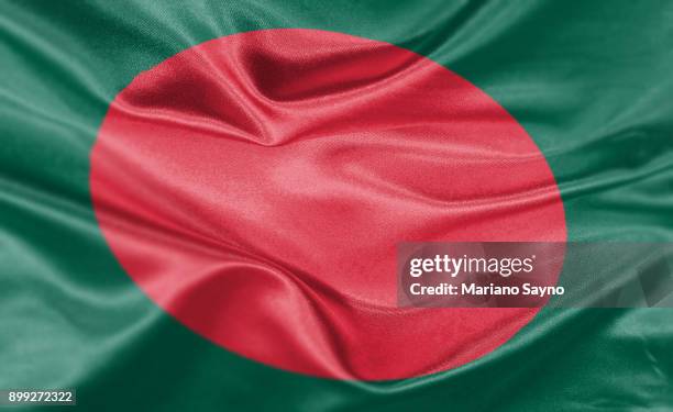 high resolution digital render of bangladesh flag - bengali flag stock pictures, royalty-free photos & images