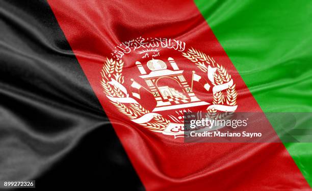 high resolution digital render of afghanistan flag - afghanistan bildbanksfoton och bilder