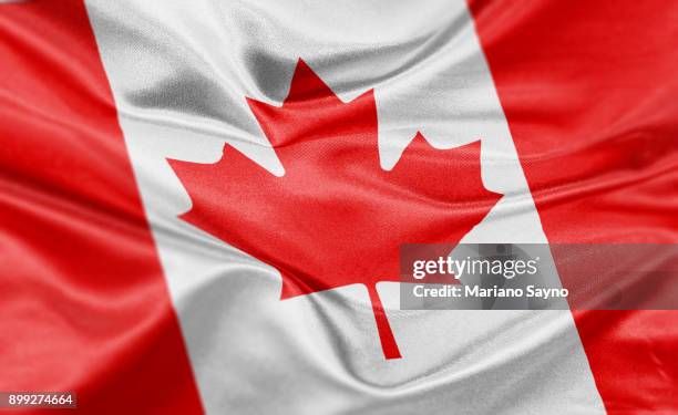 high resolution digital render of canada flag - canadian stock-fotos und bilder