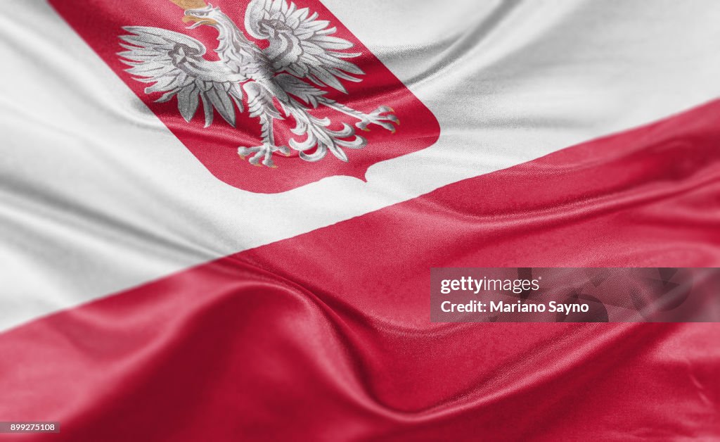 High resolution digital render of Poland flag