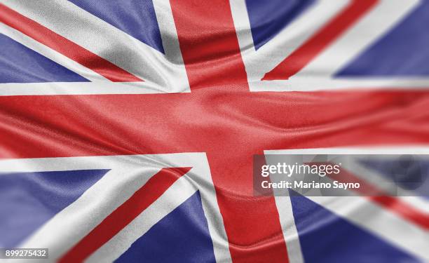 high resolution digital render of united kingdom flag - bandera del reino unido fotografías e imágenes de stock