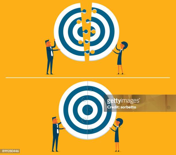 target together - teamwork - shareholder stock illustrations
