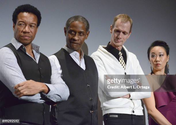 Actors Rico E. Anderson, Tim Russ, Doug Jones and Ann Hu participate in the Q&A at the Cast And Crew Screening Of 5th Passenger held at TCL Chinese 6...