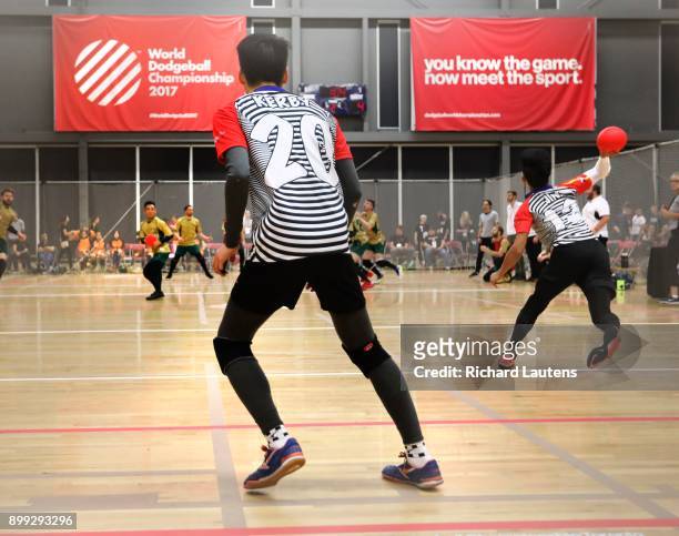 Markham, ON - OCTOBER, 20 In a men's semi-final, Malaysia beat Australis 7-5. The best dodgeball athletes from around the world will compete in...