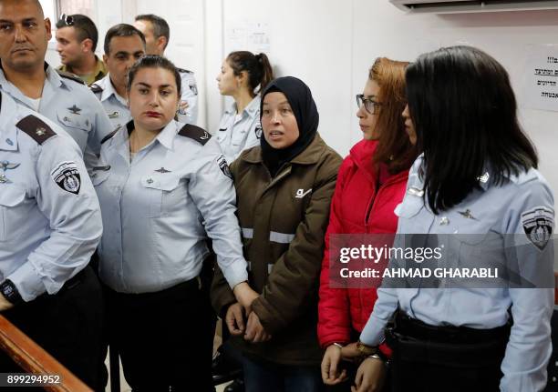 Nour Tamimi and her auntie Nariman Tamimi who are being detained after a viral video showing them allegedly assaulting two Israeli soldiers are seen...