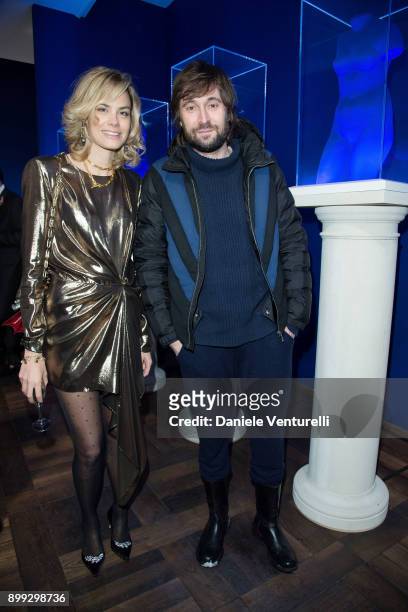 Isabelle Bscher and Francesco Vezzoli attend Galerie Gmurzynska Hosts Diana Widmaier-Picasso in Celebration of Mene 24K and Yves Klein on December...