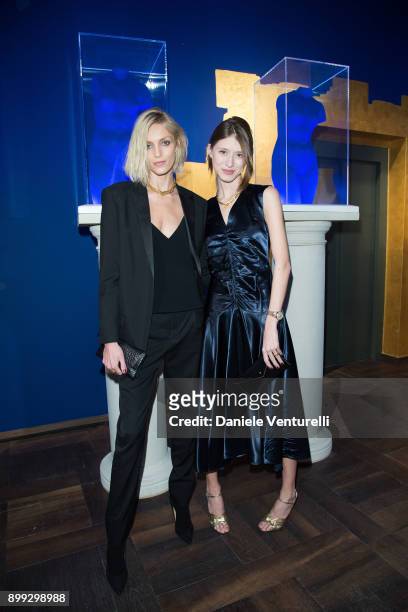 Anja Rubik and Victoria Gross attend Galerie Gmurzynska Hosts Diana Widmaier-Picasso in Celebration of Mene 24K and Yves Klein on December 27, 2017...