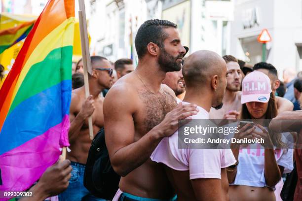 the belgian pride parade 2017 - adult man brussels stock pictures, royalty-free photos & images