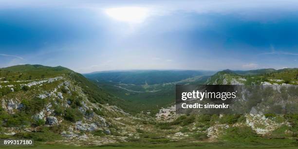 grassy hill with rocks - 360 degree view stock pictures, royalty-free photos & images