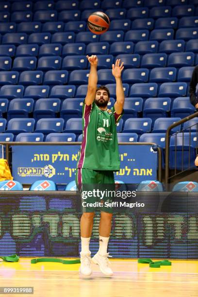 Daniel Diez, #11 of Unicaja Malaga in action during the 2017/2018 Turkish Airlines EuroLeague Regular Season Round 15 game between Maccabi Fox Tel...