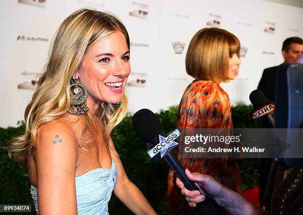 Actress Sienna Miller and Editor-in-chief of American Vogue, Anna Wintour are interviewed at the New York special screening of "The September Issue"...