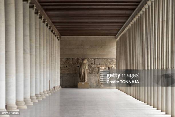 stoa of attalos, athens, greece - ancient greece stock pictures, royalty-free photos & images