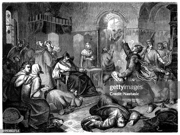 ivan iv. the terrible death foretold - kazakhstan stock illustrations
