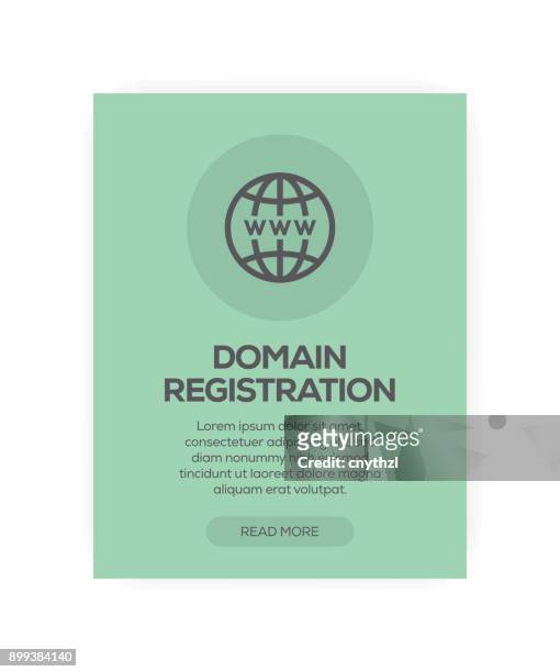 domain registration concept - sponsor banner stock illustrations