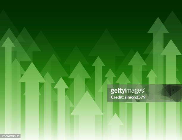 green color background with fading white direction arrow pattern - growth arrow stock illustrations