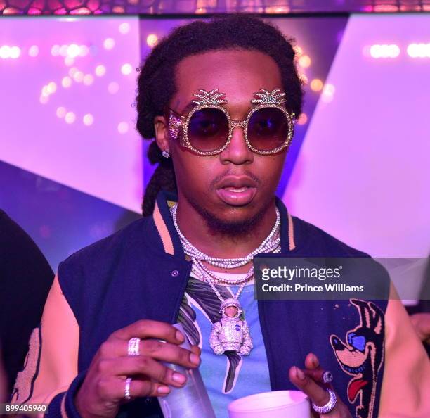Takeoff of The Group Migos attends the Gucci Mane "El Gato The Human Glacier" album release party at Gold Room on December 22, 2017 in Atlanta,...