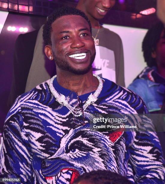 Gucci Mane attends the Gucci Mane "El Gato The Human Glacier" album release party at Gold Room on December 22, 2017 in Atlanta, Georgia.