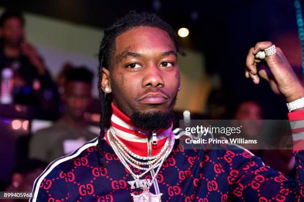 Offset of The Group Migos attends the Gucci Mane "El Gato The Human Glacier" album release party at Gold Room on December 22, 2017 in Atlanta,...